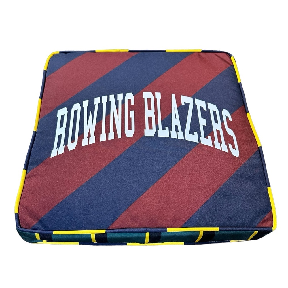Rowing Blazers stadium cushion NWT navy, maroon with yellow stripes‎